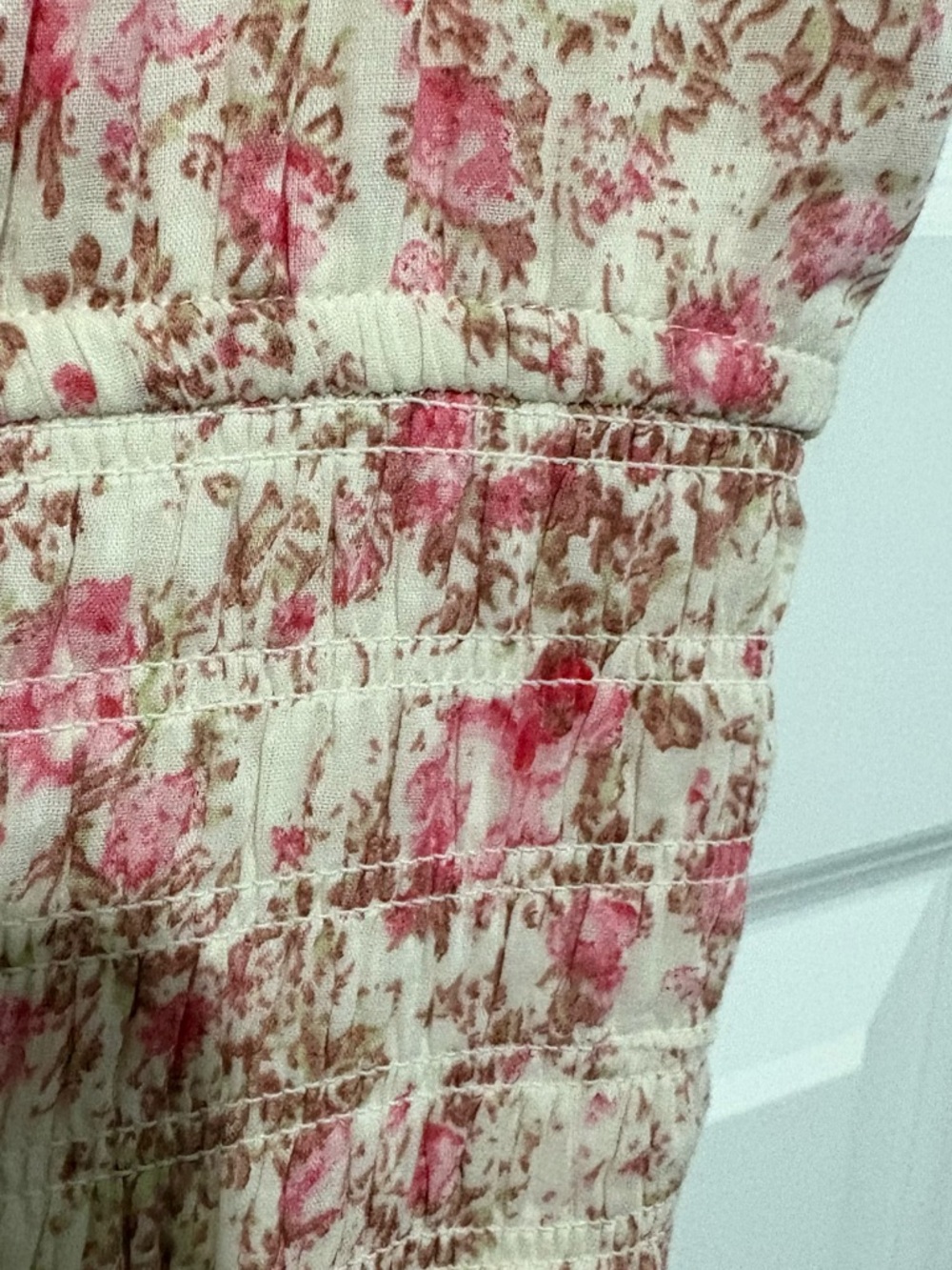 Sim and Sam 100% Cotton Floral Smocked Maxi Dress with Tie Front Size Medium - Picture 5 of 12